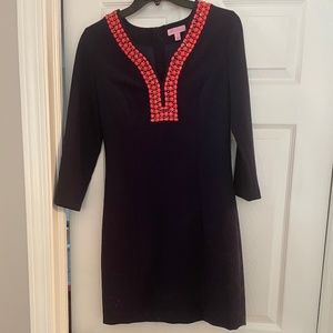 Lilly Pulitzer 3/4 sleeve navy dress